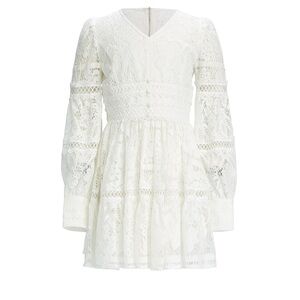 Bardot Junior Girls White Venice Lace Long Sleeve Dress Size 8 Elegant Boho